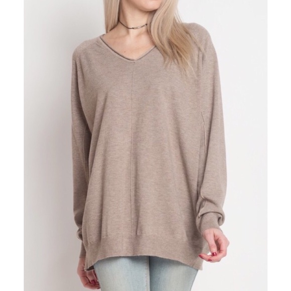 Mocha soft front seam pullover - Picture 2 of 3